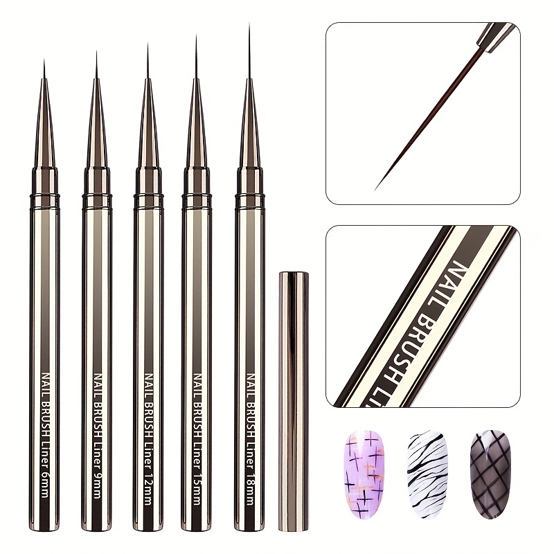Coloured Gel Set - 5 adet tırnak sanat astar fırçaları