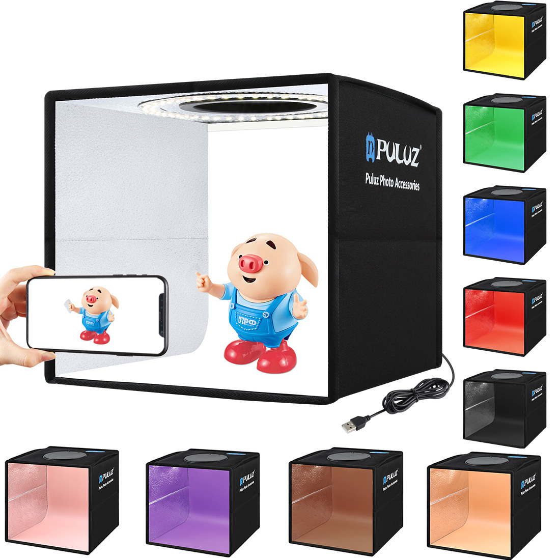 Photography Lighting And Backdrop - Taşınabilir Masaüstü Katlanabilir Mini Softbox Halka