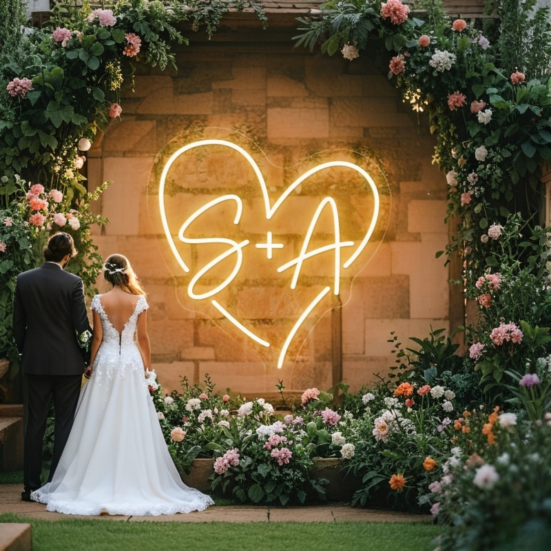 Photography Lighting And Backdrop - Özel Harfleri Kalp LED Neon Burcu,