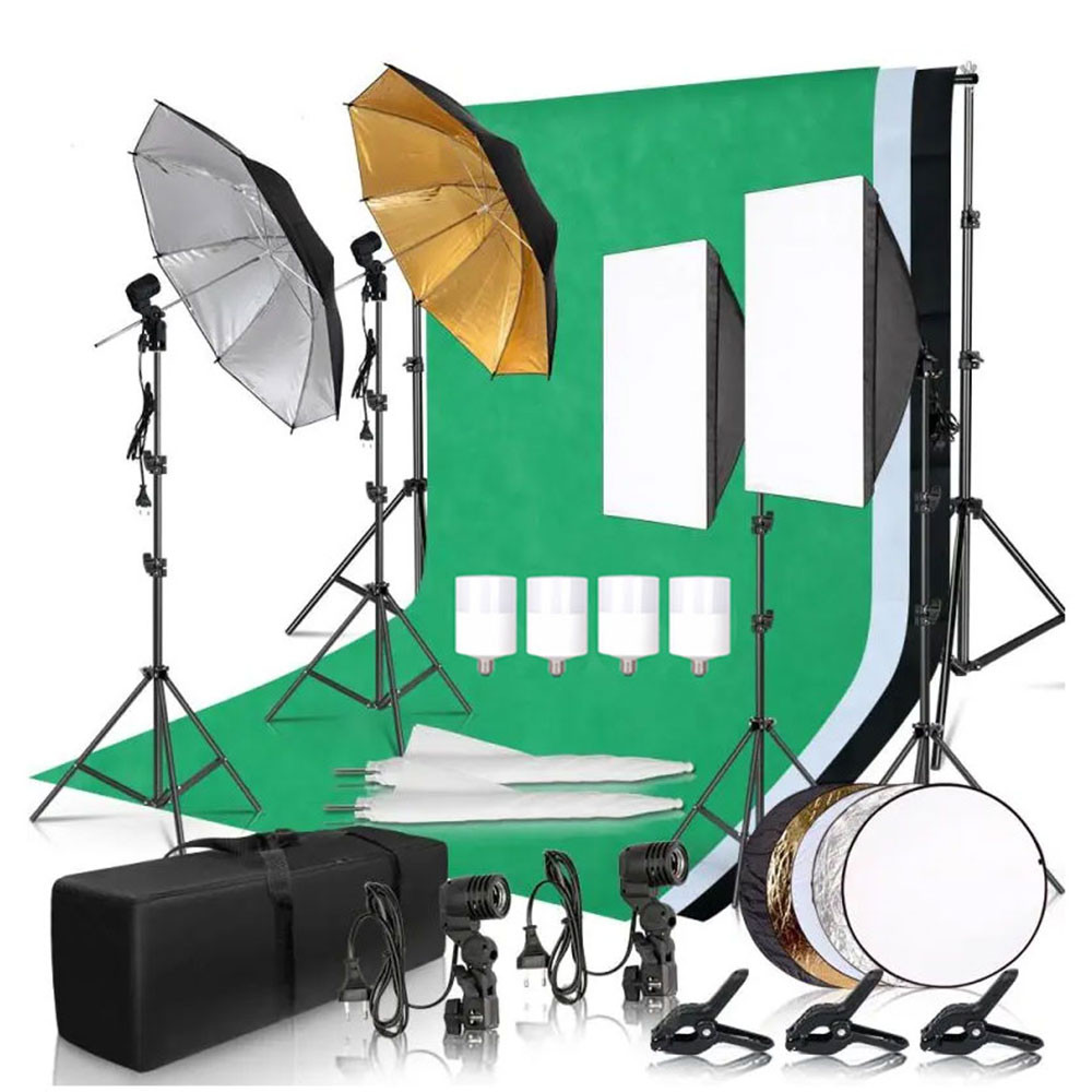 Photography Lighting And Backdrop - Fotoğrafçılık Fotoğraf Stüdyosu Softbox Aydınlatma Seti