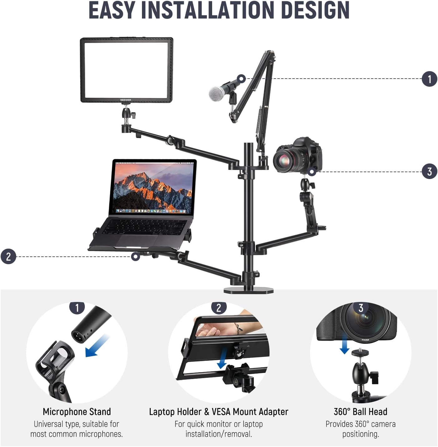 4 Bom Koluyla Masa Üstü Kamera - Photography Lighting Rig incelemesi ve fiyatı